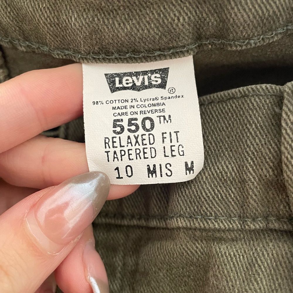 Vintage Y2K Levi's 550 Relaxed Fit Tapered Leg Jeans Sz 6 Green High Waist - Picture 5 of 5